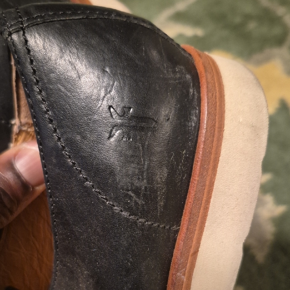 Frye Black Leather Women's Moccasin Monk Strap Shoes - Picture 9 of 15